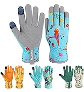 SLARMOR Leather-Gardening-Gloves for Women -Thorn-Proof Work-Gloves for Weeding, Digging, Plantin...