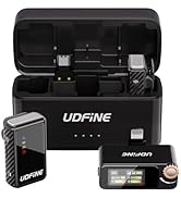 UDFINE Wireless Lavalier Microphone for iPhone & Android, Dual Lapel Mic System with 32GB Interna...