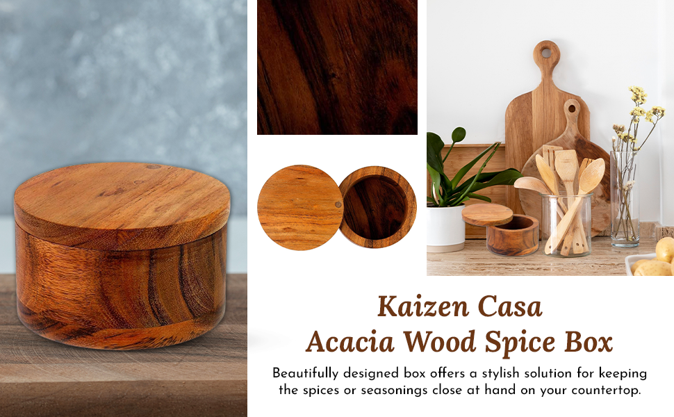 Wooden spice box