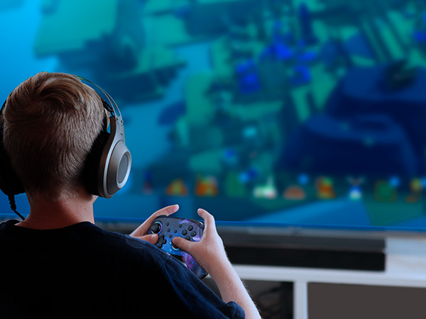 a child is playing games