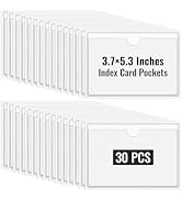 Clear Adhesive Pockets 3"x5" Index Card Sleeves Self Adhesive with Top Loading Label Pockets (30 ...
