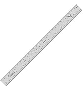 PEC Tools 12" 4R Stainless Steel Ruler, Machinist Metal Ruler Scale with Markings 1/8", 1/16", 1/...