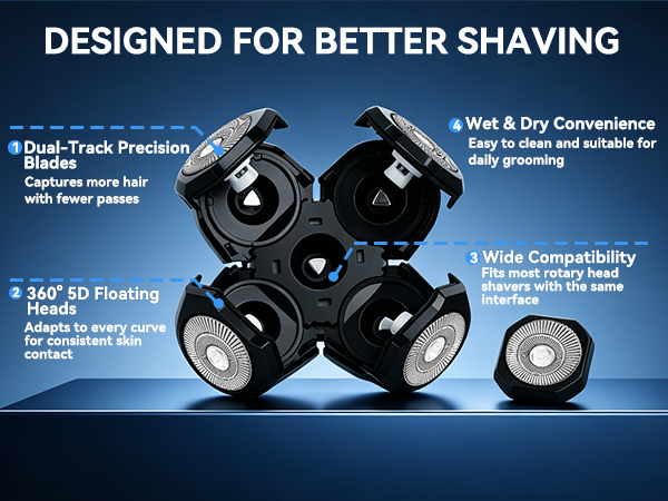 3 PCS Head Shaver Replacement Heads