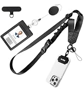 Azrra Adjustable Crossbody Cell Phone Lanyard for iPhone with Phone Tethers & Retractable ID Badg...