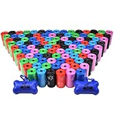 Downtown Pet Supply Rainbow Paw Print Poop Bags (2200 CT & 2 Dispensers) - Leak-Proof, Unscented,...