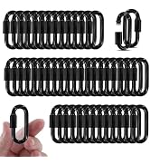50PCS 2Inch Quick Links,3/16"Black Chain Link Connector,with Heavy Duty Galvanized Steel,Locking ...