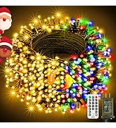 btfarm Color Changing Christmas Lights Outdoor, 115FT 300 LED Christmas Tree Lights Indoor with R...