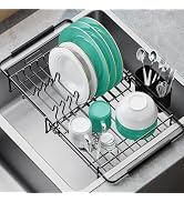 Expandable Dish Drying Rack Over The Sink, Adjustable Dish Rack in Sink, Dish Drainer for Kitchen...