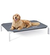 ZOMISIA Elevated Dog Cot Bed Tool-Free Assembly - Outdoor Raised Dog Cooling Bed Frame for Large ...