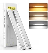 Under Cabinet Lighting, 2 Pack Under Cabinet Lights Rechargeable, Motion Sensor Light Indoor, 3 C...