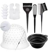 YOOVR 12PCS Hair Bleach Highlighting Kit with Hair Dye Brush and Bowl Set, Pre-Punched Silicone H...