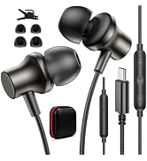 USB C Headphones for iPhone 18 Pro 17 In-Ear Wired Earbud for iPad Magnetic | with Case Clear Mic...