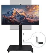 Rolling TV Stand with Hand Crank Lift,Mobile TV Cart for 42-75inch TVs with Rotating,Portrait to ...