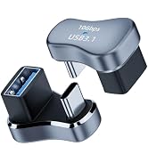 WLGQ USB 3.1 Type-C to USB-A Adapter U-Shaped Low-Profile Design, 10Gbps Data & Charging for Smar...