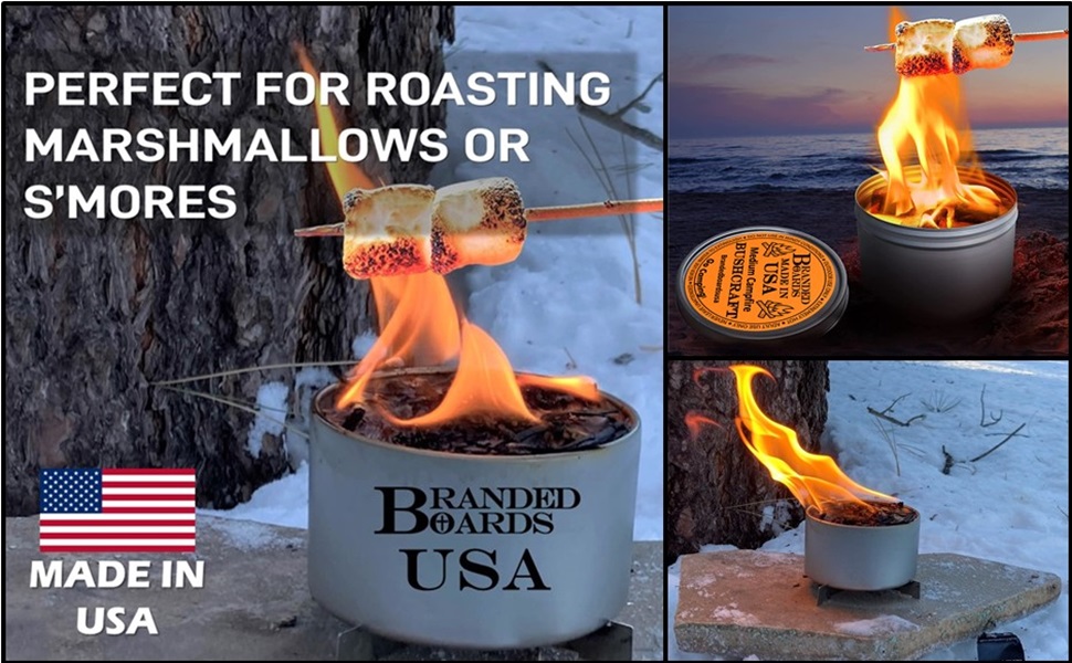 Portable Bushcraft Campfire Bonfire Can S'mores Marshmallows Camping Backpacking Backyard