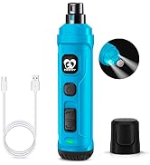 Casfuy Dog Nail Grinder with 2 LED Light - New Version 2-Speed Powerful Electric Pet Nail Trimmer...