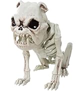 NEROSUN Halloween Skeleton Decoration, 10" Dog Skeleton Plastic Puppy Bones, Bulldog Skeleton for...