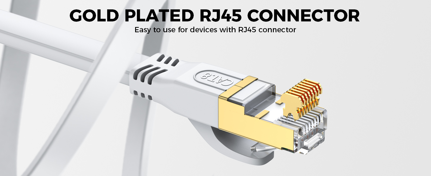 GOLD PLATED RJ45 CONNECTOR Easy to use for devices with RJ45 connector