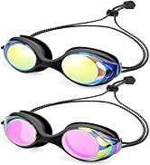 Vvinca Kids Swim Goggles with Bungee Strap No Leaking Anti Fog Toddler Goggles with Quick Adjust ...