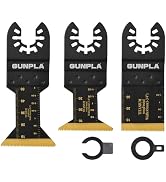 Gunpla 3PCS Titanium Oscillating Tool Blades, Professional Universal Oscillating Saw Blades for H...