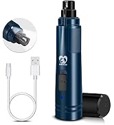 Casfuy Dog Nail Grinder with LED Light - Upgraded 2-Speed Electric Pet Nail Trimmer Powerful Pain...