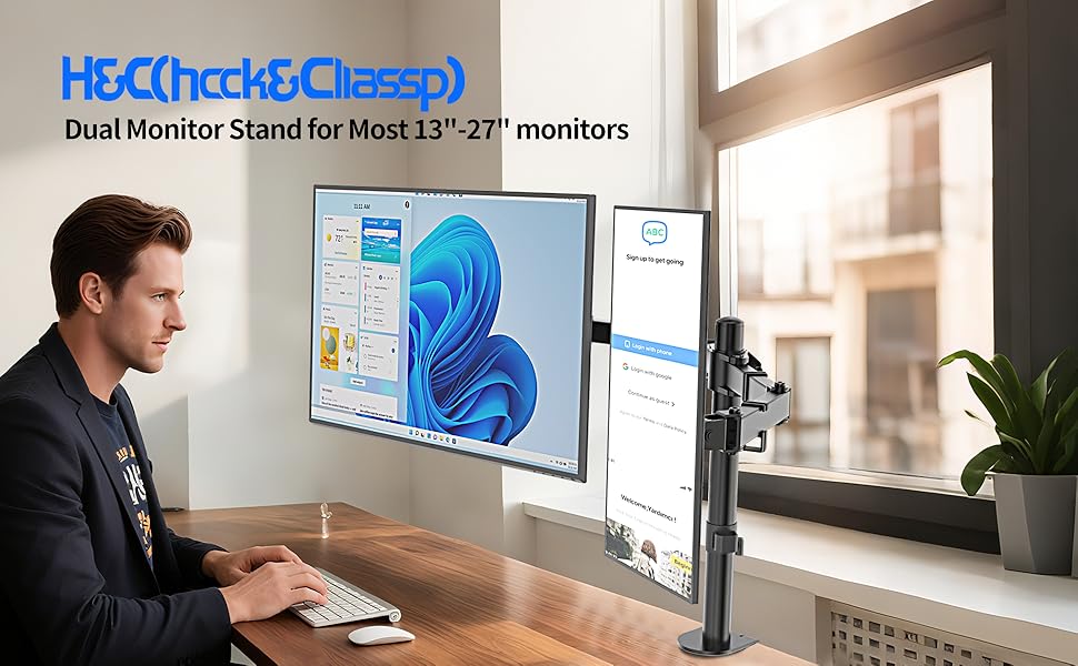 dual monitor arm
