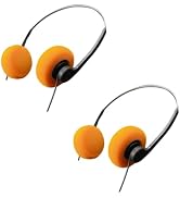 Risprsulen 2Pcs Orange Retro Over-Ear Headphone,Vintage Feelings Underwire Headphone,Hi-Fi Stereo...