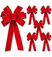 Iceyyyy Large Bow - Buffalo Plaid Check Swag Wreath Gift Bow Christmas Tree Topper Bow for Home I...