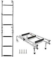 Amarine Made 6 Step Folding Ladder Boat Stern Mount Removable Ladder Marine Stainless Steel Ponto...