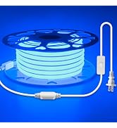 Aclorol Blue Rope Lights 120V 50FT Outdoor COB Strip Lights Waterproof IP67 | with ON-OFF Switch ...