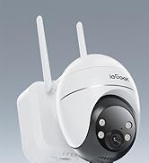 White security camera shown from multiple angles displaying dome-style design with mounting bracket against grey background.