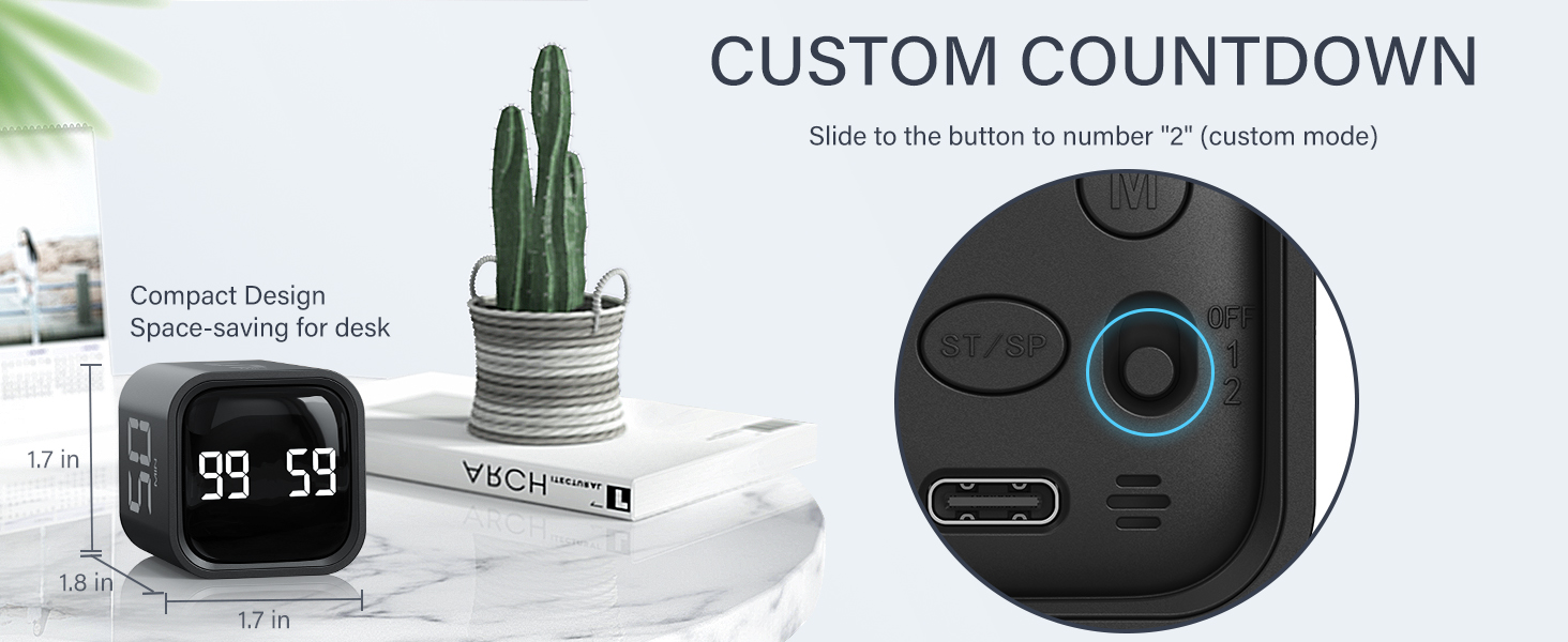 Gravity Sensing Cube Timer Pomodoro Timer