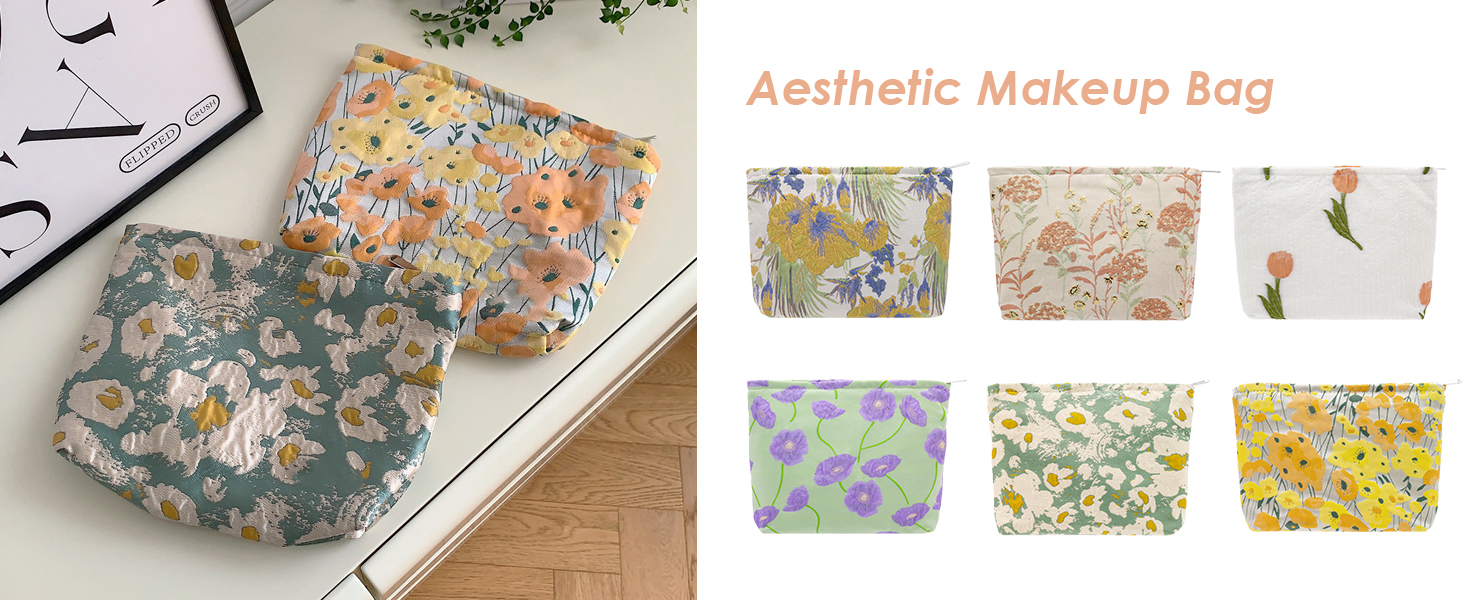 Floral makeup bag Cute Make up pouch
