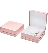 MESHA Jewelry Gift Boxes 3.5x3.5x1.25 Inch 5 Pcs Light Pink Jewelry Box Flip-Top Design Small Gif...