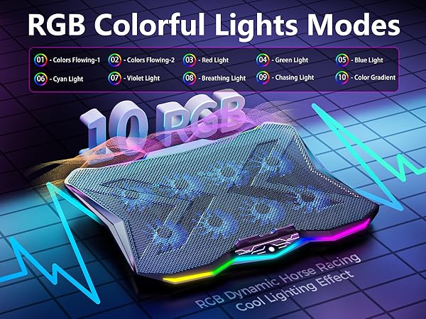 Gaming Laptop Cooling Stand rgb laptop fan cooling pad heat dissipation laptop stand with fan deck