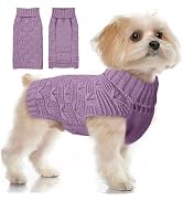 BAEJMJK Small Dog Sweater Turtleneck Dog Sweater Vest Warm Dog Knitted Sweaters Dog Clothes for S...
