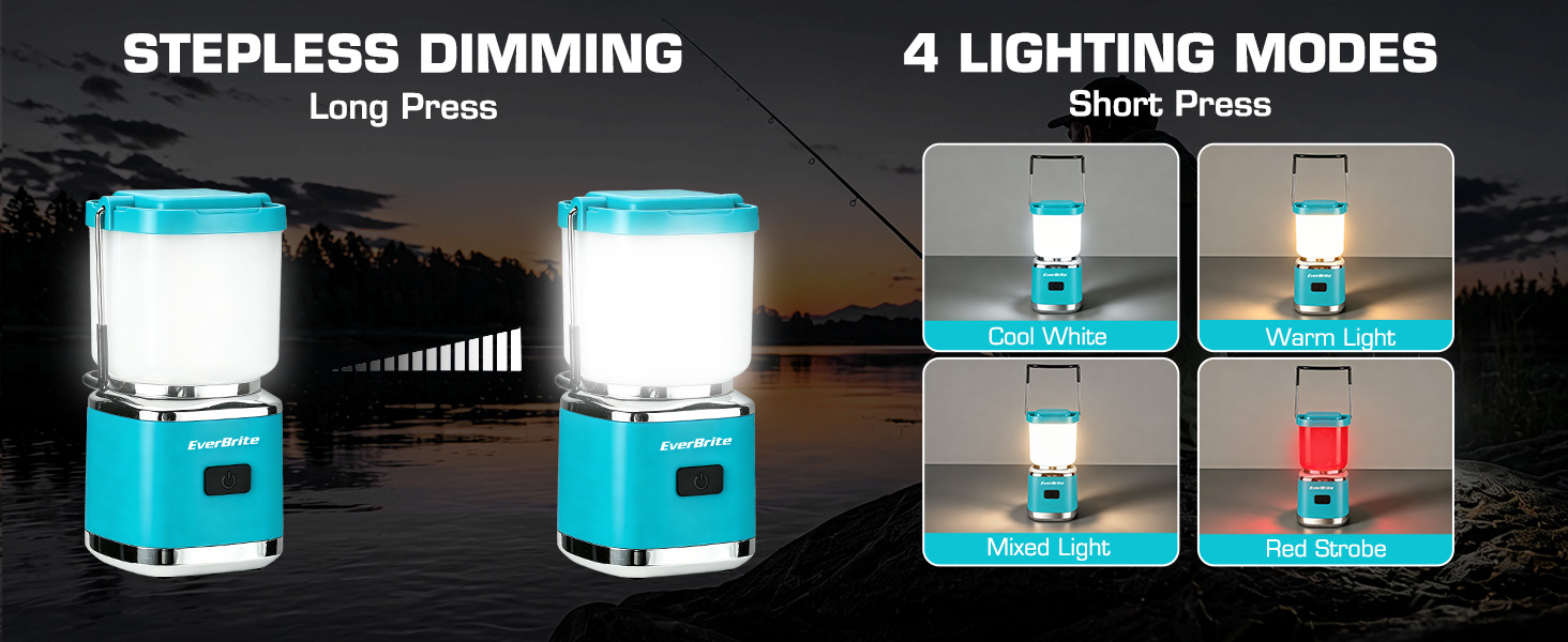 Four lighting modes and stepless dimming