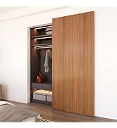 JUBEST 42" Concealed Barn Door Hardware Kit with Soft Close Mechanism, Wall Mounted Invisible Sli...