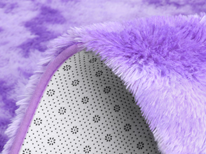 purple fuzzy carpet