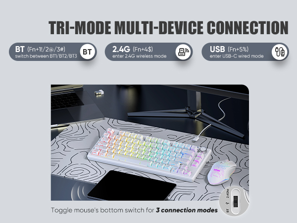 BT5.0/2.4G/Wired