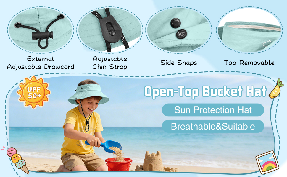 open-top bucket hat