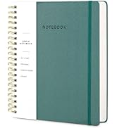 Oneirom Spiral Notebook - 8.5 x 10.98 Inch Large Hard Cover Notebook with Elastic Band & Pocket, ...