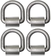 Boxer 3/4” Weld-On Heavy Duty Forged D Rings, 4 Pack 26,500 Pounds, Raw Finish, for Flatbeds Tie-...