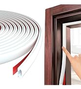 ESUFEIR 19.7Feet Door Weather Stripping Door Seal Strip,Self-Adhesive Rubber Door Insulation Weat...