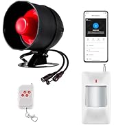 WiFi Alarm System for Home Security with App, 120dB House Alarm Systems with Motion Sensor and Re...