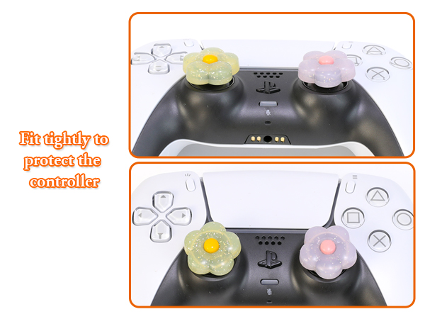 Cute PS5 PS4 Xbox One Switch Pro Controller Steam Deck Thumb Grips Caps Glitter Flower