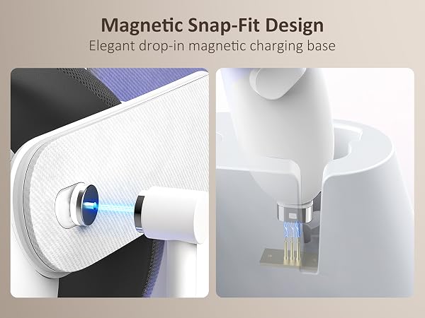 The charging dock is designed with the magnetic charging connector for the headset and controller.