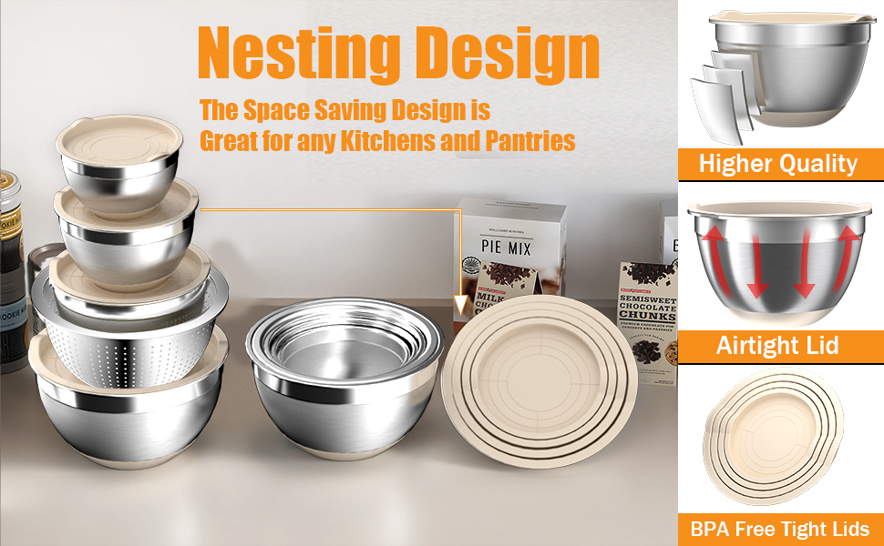mixing bowls with lids set