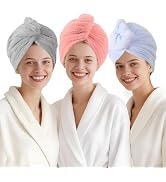 AGKXHDEC Microfiber Hair Drying Towel Wrap for Women, Hair Turbans Towel for Wet Hair,turbie Twis...