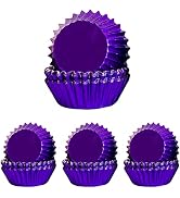 Purple Foil Cupcake Liners For Baking 300pcs Baking Cups Thick & Sturdy, Oil Resistance,Muffin Li...